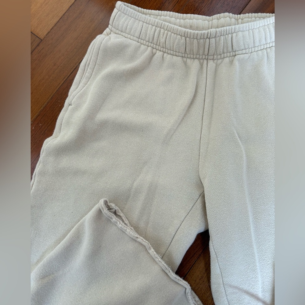 PINK Victoria's Secret Cream Wide Leg Sweatpants XS